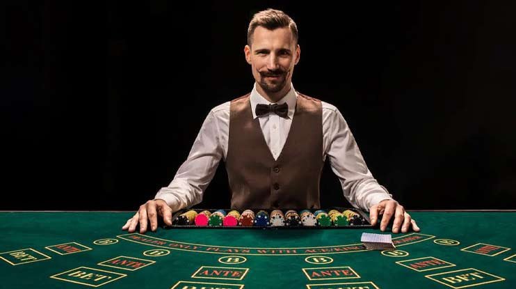 Live blackjack table on kongbet with professional dealer and HD video feed